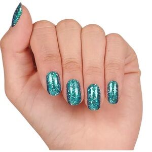 Color Street “Teal We Meet Again”, Sparkling Teal Glitter Nail Strips